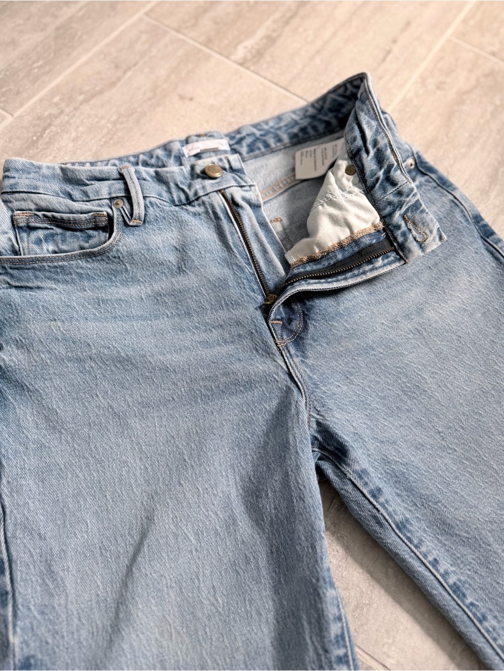 Good American Jeans Womens 27 Light Wash High Rise Straight Leg Cropped Denim - Picture 4 of 10